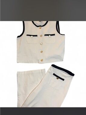 Rachel Zoe Cream and Black Sleeveless 2pc set